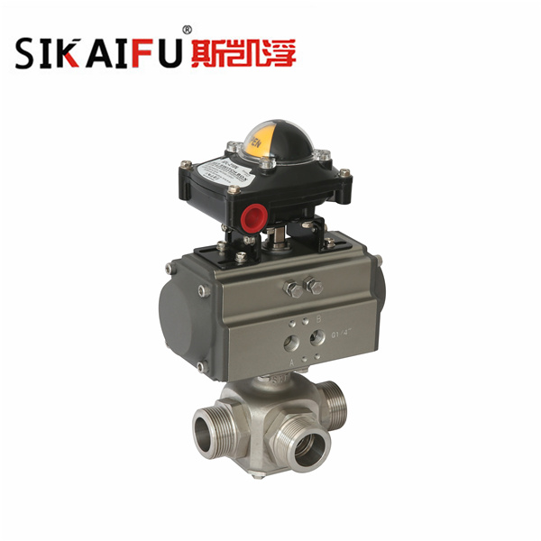 气动不锈钢三通球阀